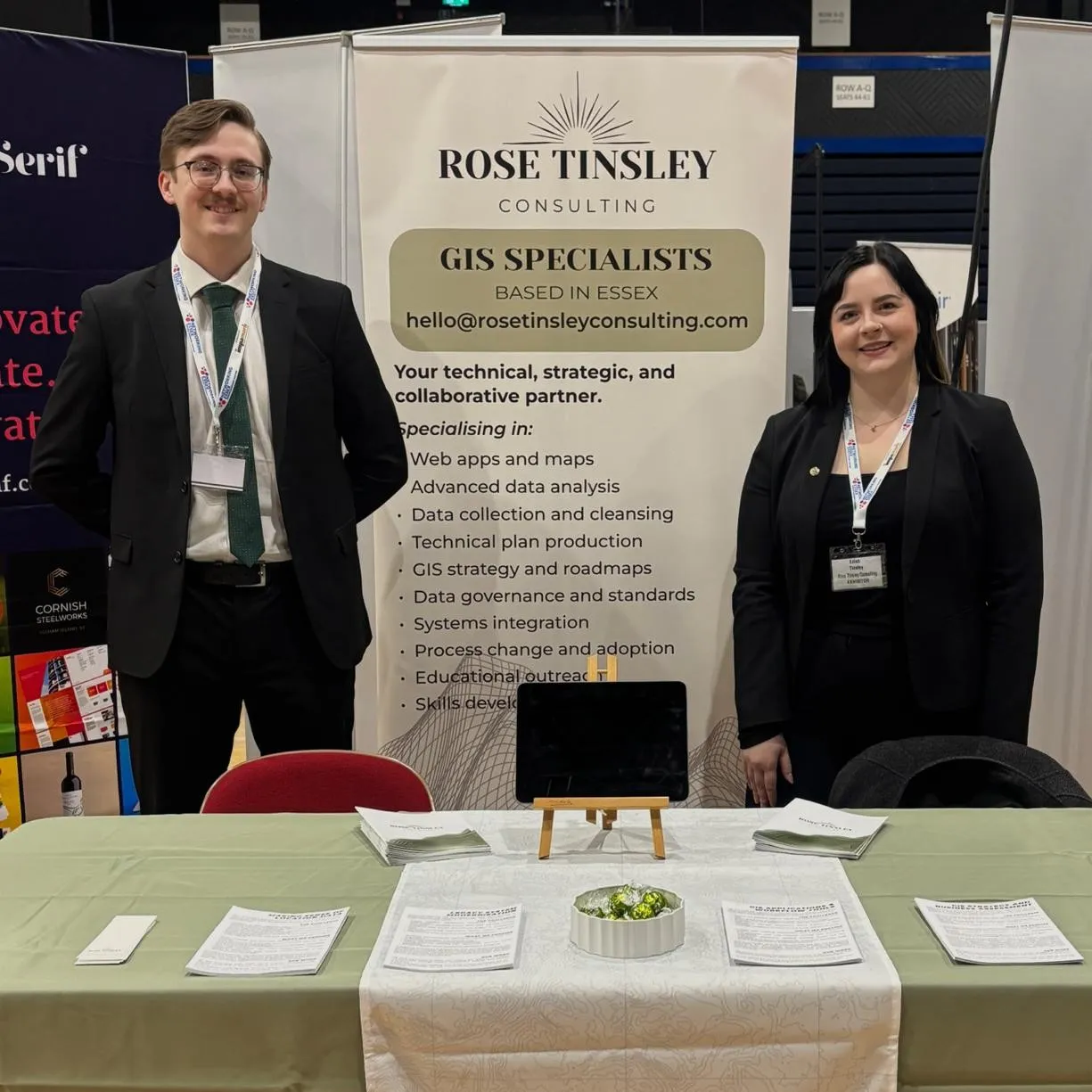 Eilish Tinsley and Noel Pudney of Rose Tinsley Consulting at the South Essex Business Expo